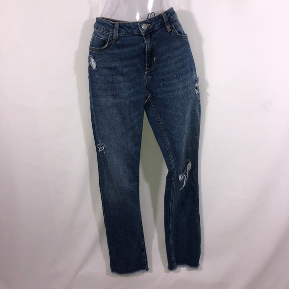 Zara Denim - ZARA basic denim distressed/destroyed  blue jeans